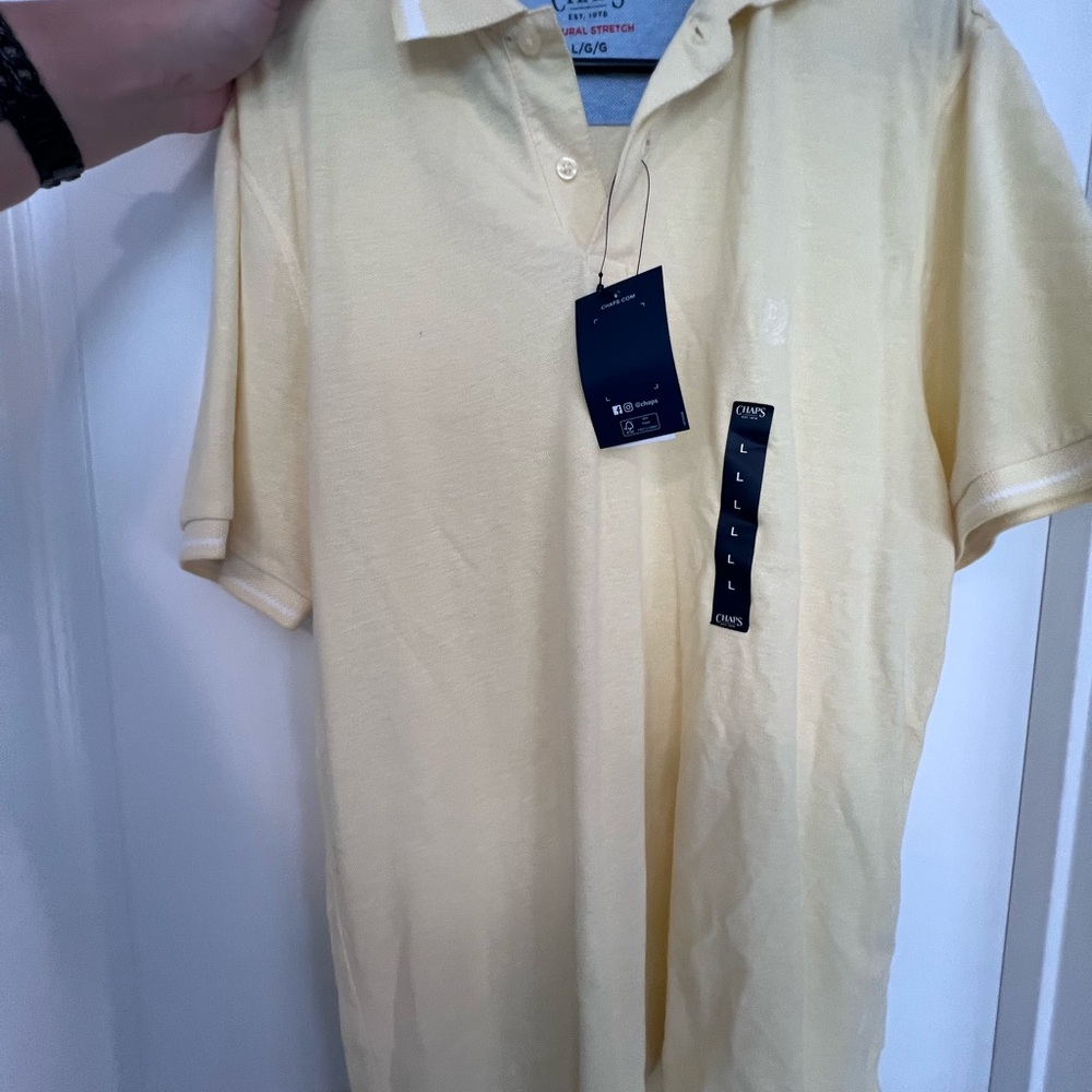 Chaps Light Yellow Polo Shirt